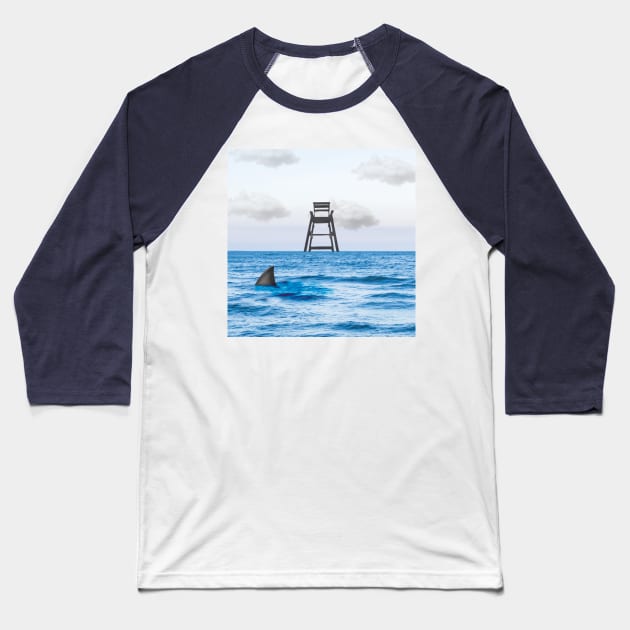 Shark Baseball T-Shirt by Tatismallart